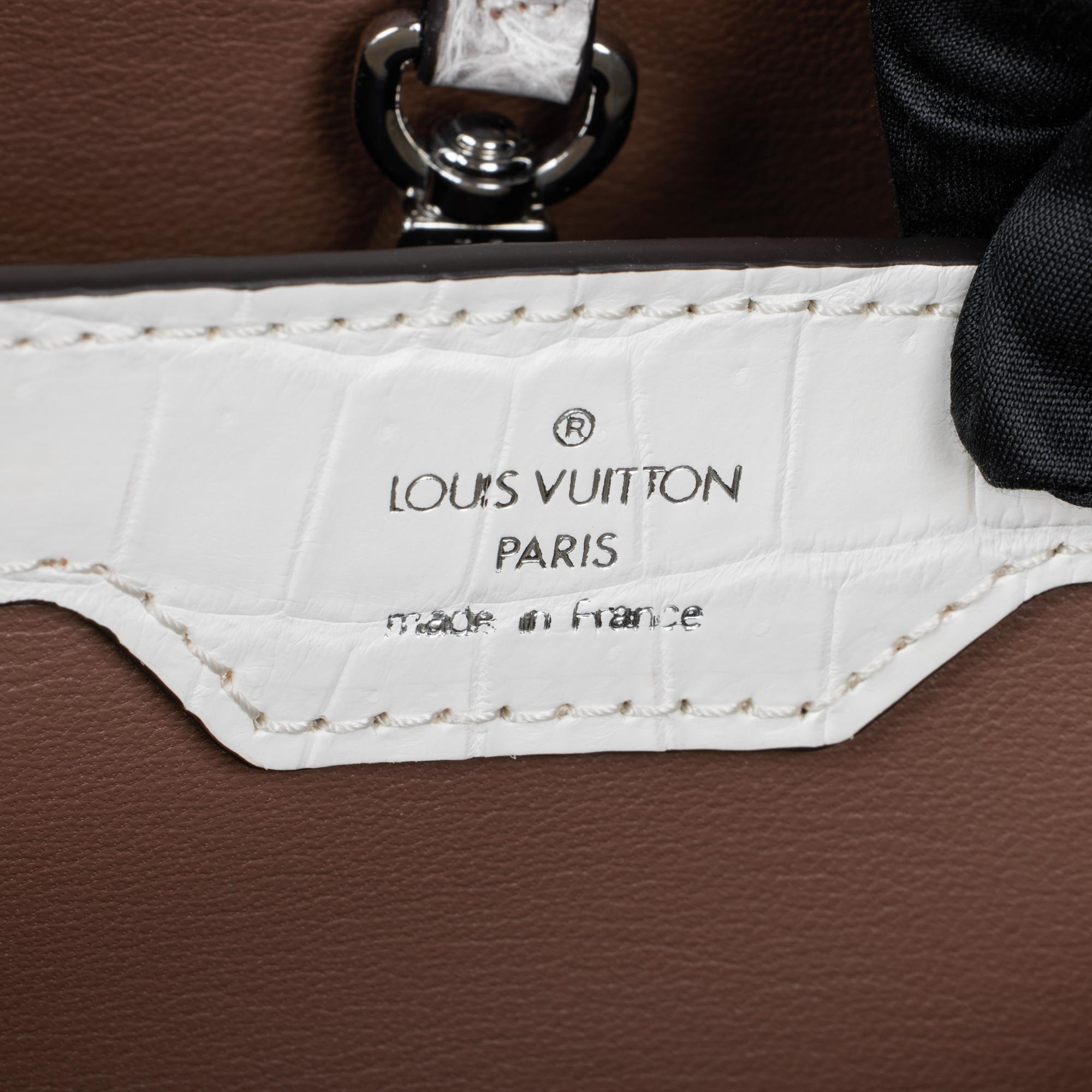 Louis Vuitton - Capucines MM en cuir de crocodile blanc de l'Himalaya mat 2