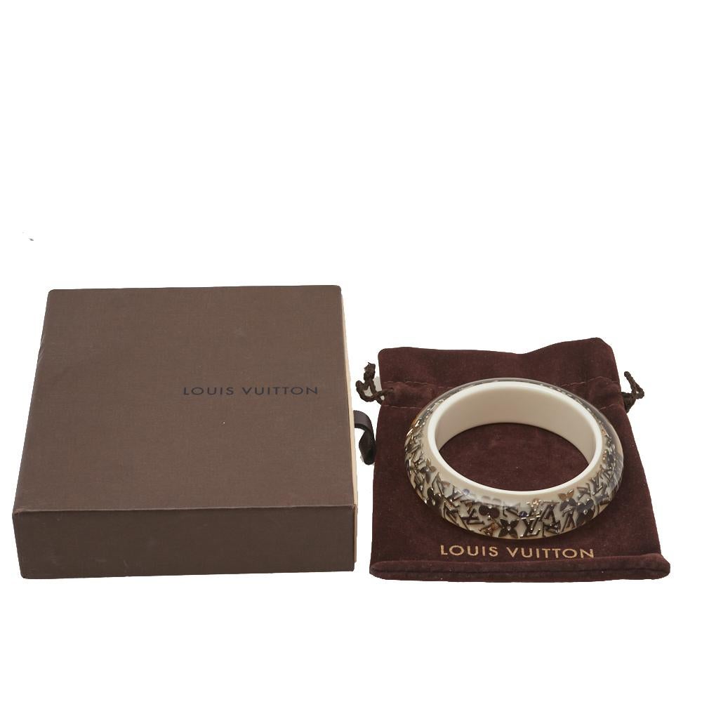 Louis Vuitton White Inclusion Wide Bangle Bracelet 2