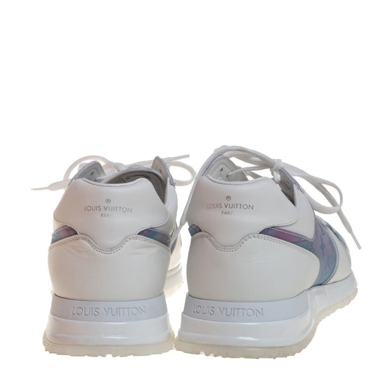LOUIS VUITTON white leather rubber shoes Sz 38.5-7.5 $1200 laced sneakers  ITALY