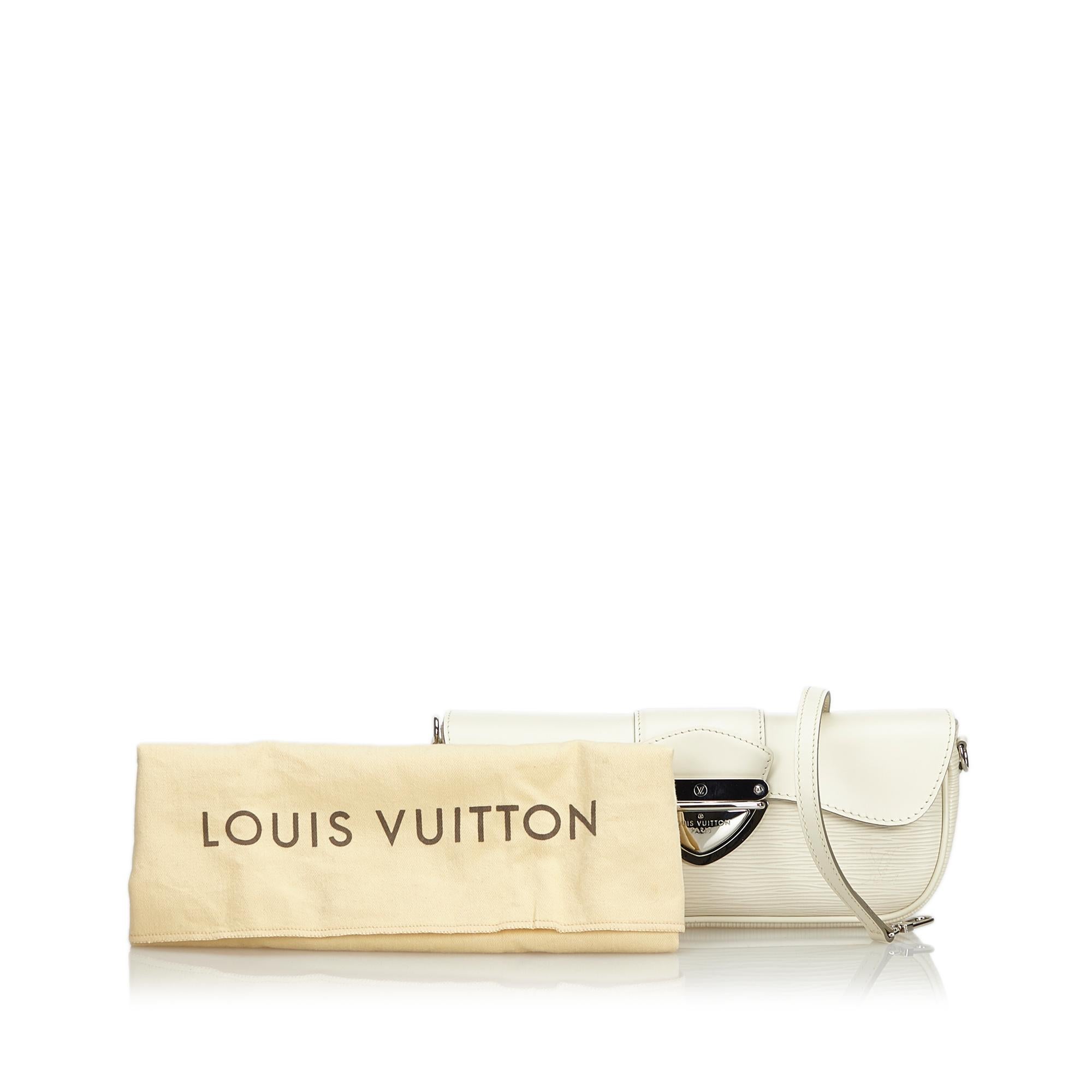 Louis Vuitton White Ivory Epi Leather Leather Epi Pochette Montaigne France 5