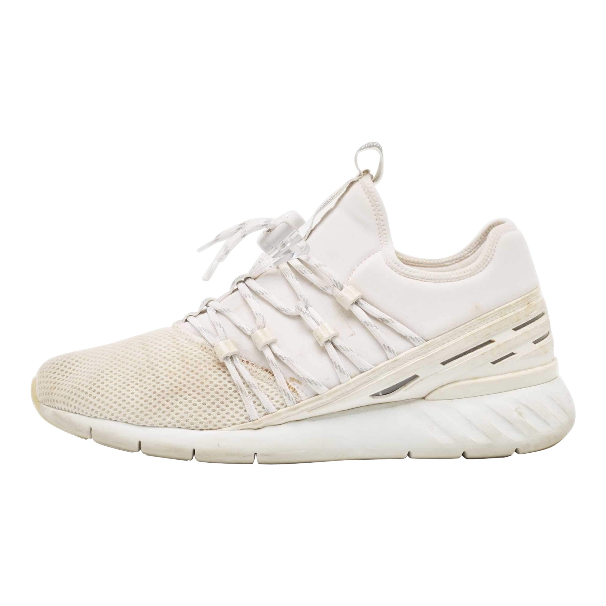Louis Vuitton White Knit Fabric Fastlane Lace Up Sneakers Size 42