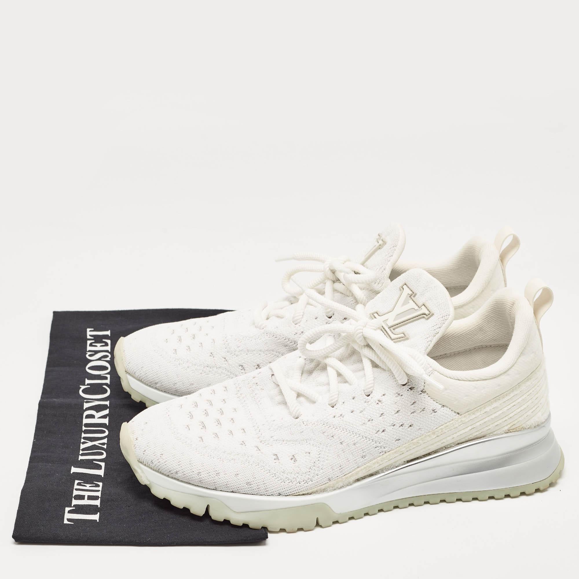 Louis Vuitton White Knit Fabric V.N.R Sneakers Size 42.5 6