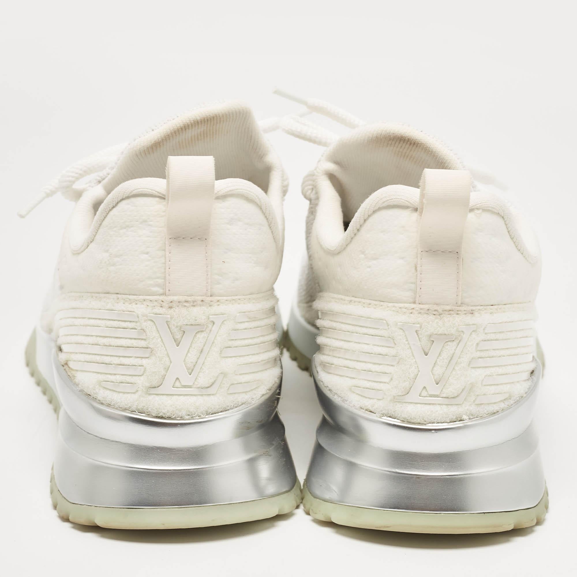 Louis Vuitton White Knit Fabric V.N.R Sneakers Size 42.5 3
