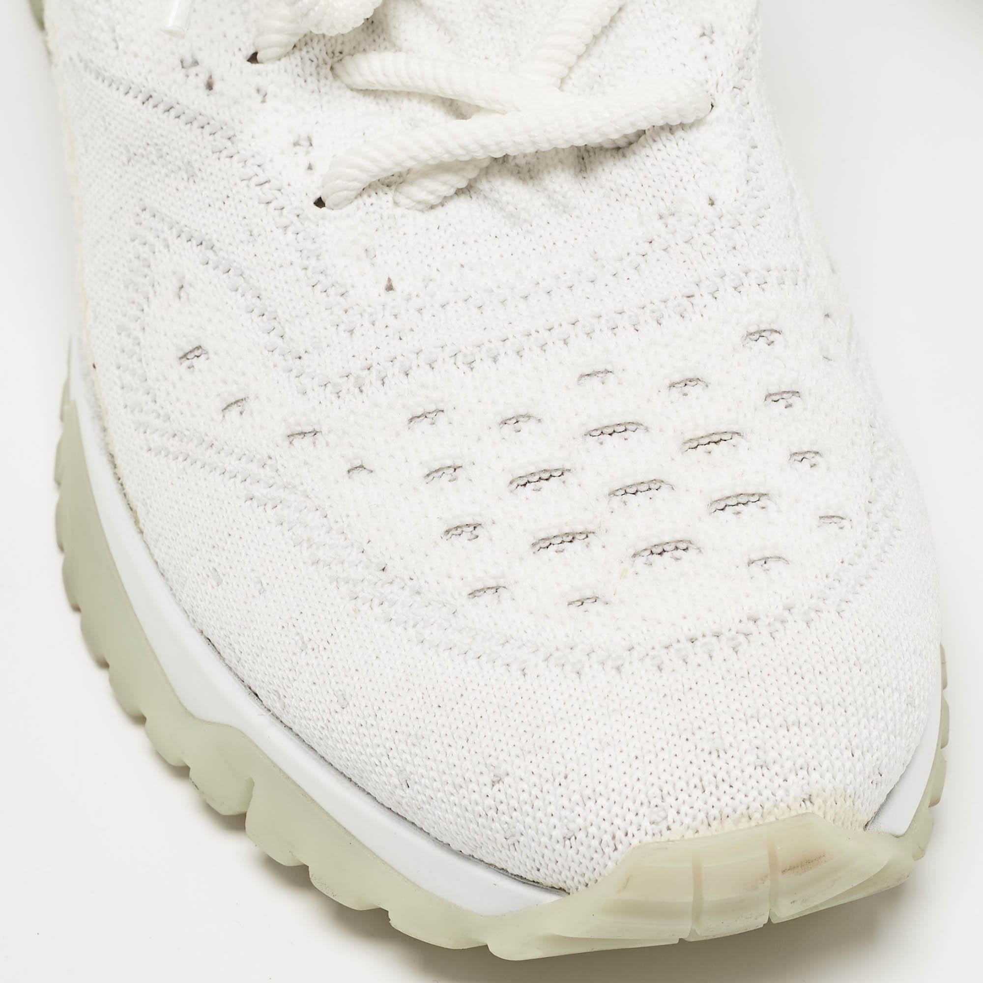 Louis Vuitton White Knit Fabric V.N.R Sneakers Size 42.5 4
