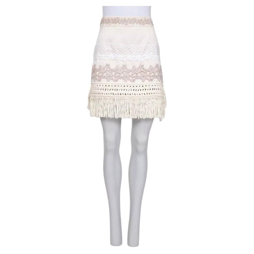 Louis Vuitton White Knit Skirt - Size FR36/S