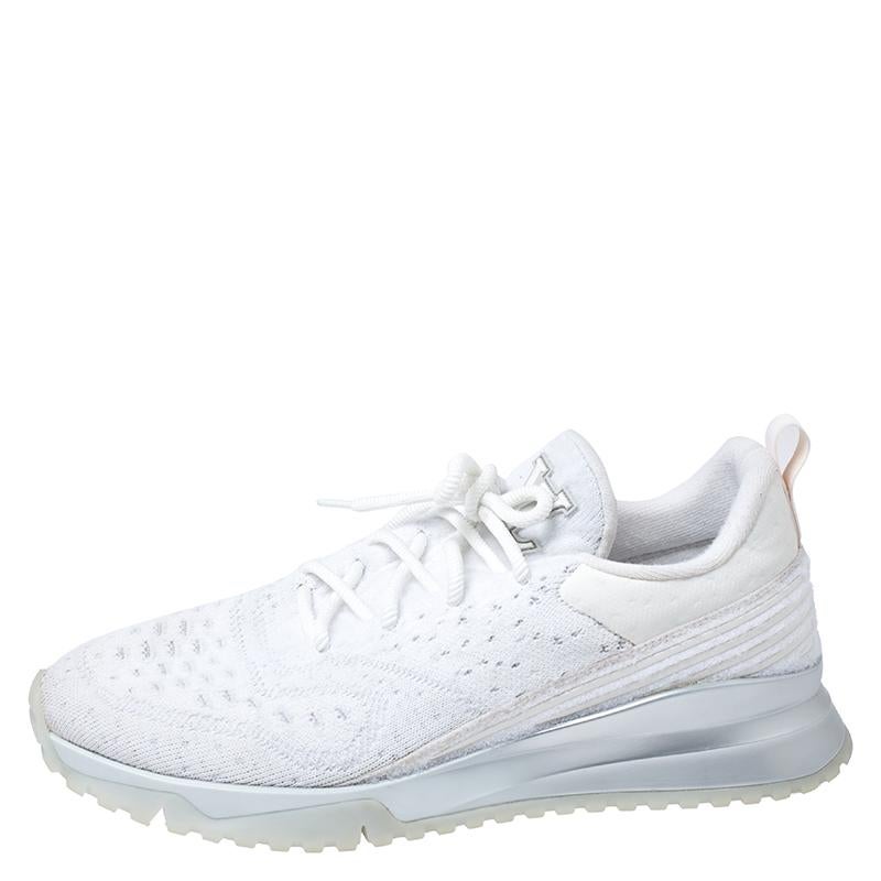 Louis Vuitton White Knit V.N.R Sneakers Size 43 For Sale at 1stDibs