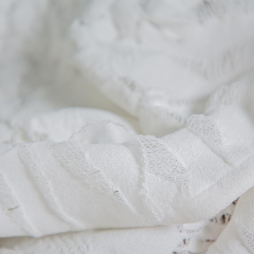Louis Vuitton White Lace Knit Crewneck Top S 4