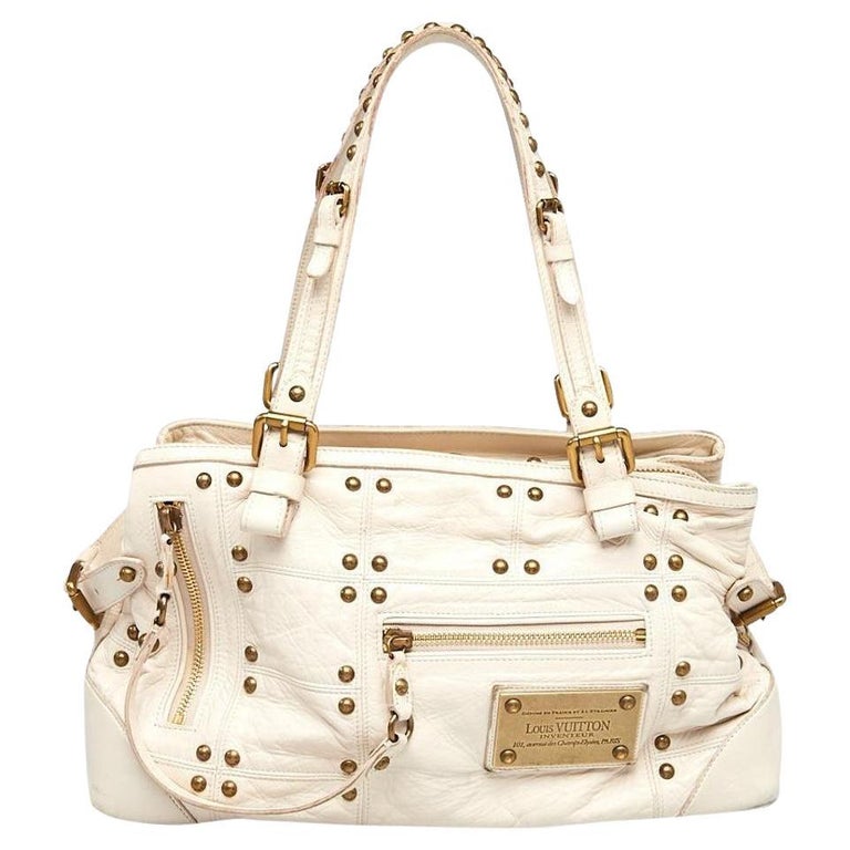 Louis Vuitton White Lambskin Riveting Cruise Collection Bowler Speedy  Boston For Sale at 1stDibs