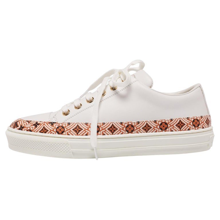 Louis Vuitton White Leather And Coated Canvas Stellar Low Top Sneakers Size  36.5 at 1stDibs | lv sneakers white, lv sneakers women, louis vuitton  sneakers women