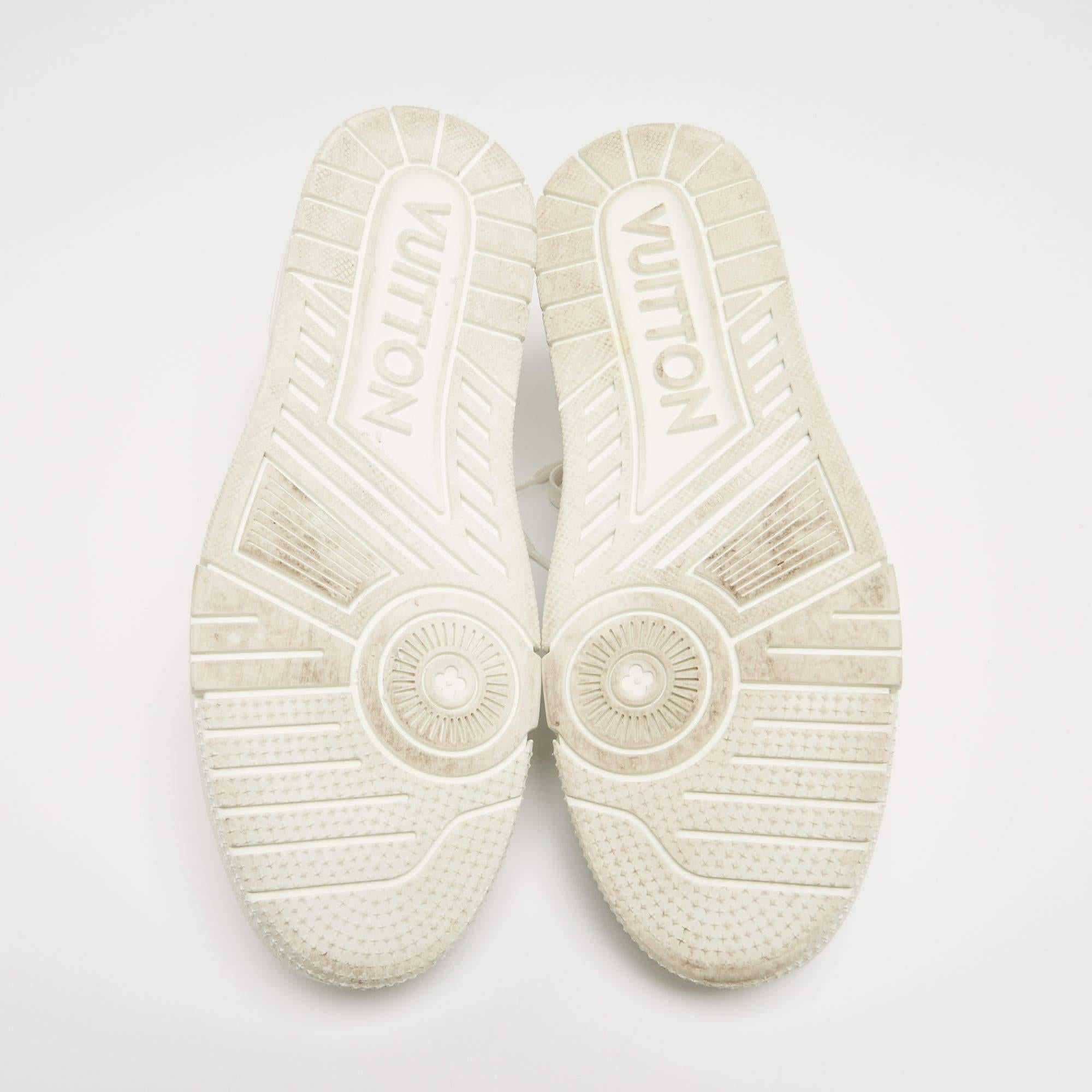 Louis Vuitton White Leather and Fabric LV Trainer Sneakers Size 41 1