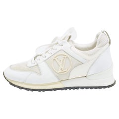 Louis Vuitton White Leather and Mesh Run Away Sneakers Size 35