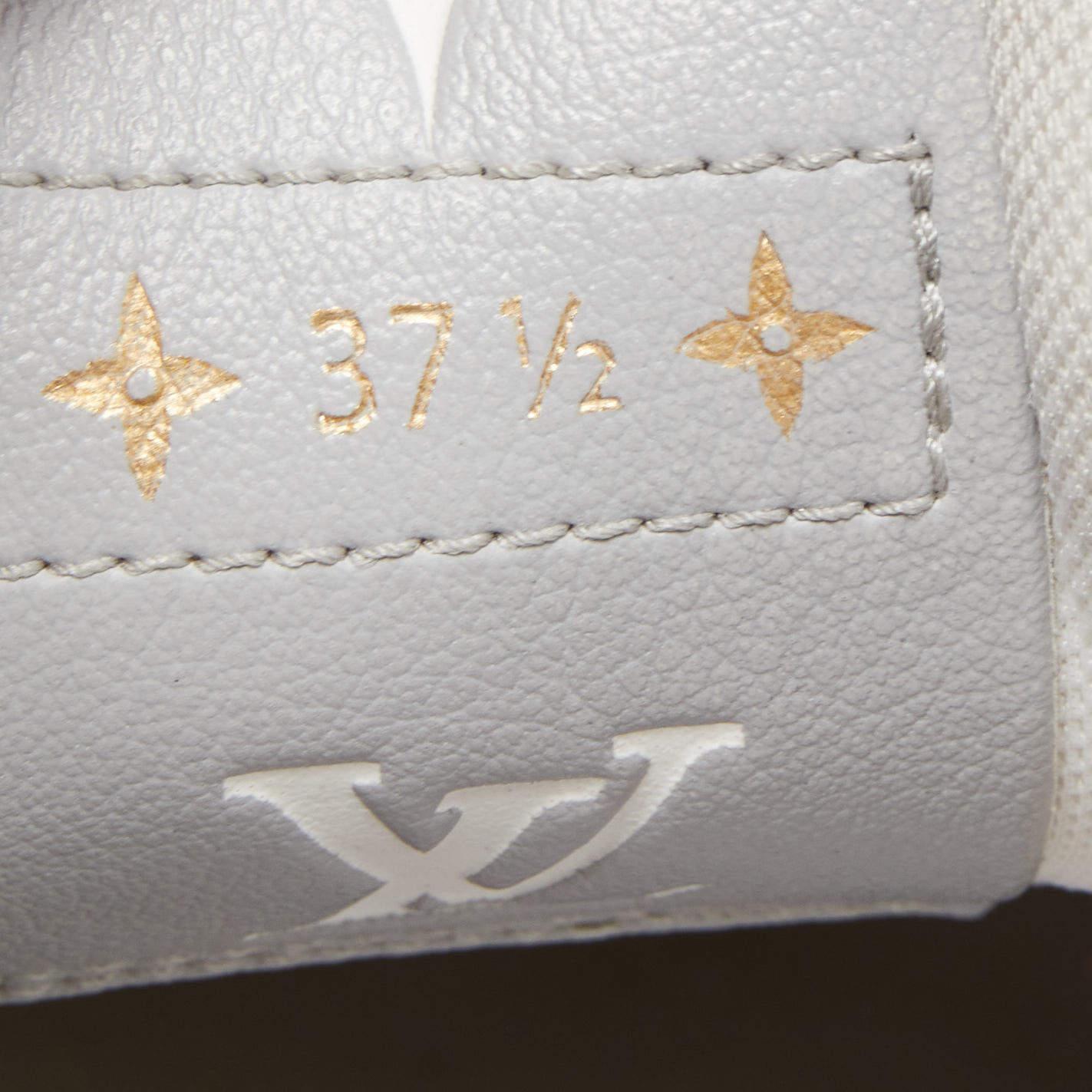 Louis Vuitton White Leather and Monogram Fabric Charlie Sneakers 5