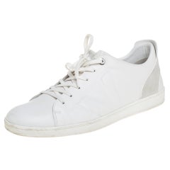 Louis Vuitton White Leather And Suede Low Top Sneakers Size 44.5