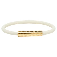 Louis Vuitton White Murakami Monogram Cuff Bracelet Serrure 38 mm For Sale  at 1stDibs