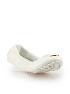 Louis Vuitton White Leather Driving Shoes Size IT 38