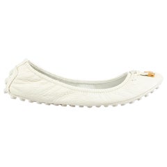 Louis Vuitton White Leather Driving Shoes Size IT 38