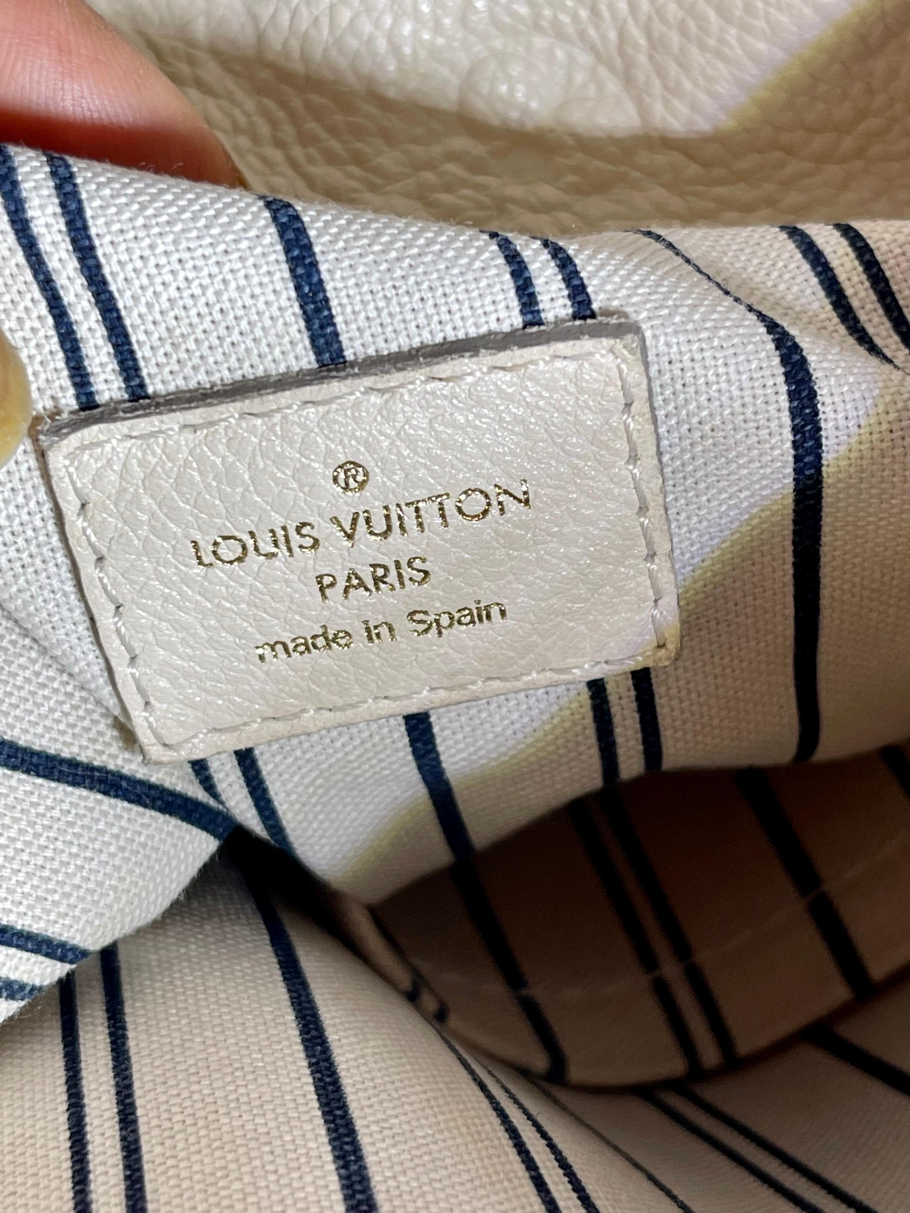 Louis Vuitton White Leather Empreinte Large Hobo Bag Monogram Leather Excellent  5