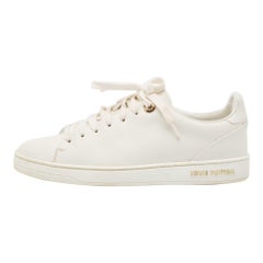 Louis Vuitton White Leather Frontrow Lace Up Sneakers Size 36