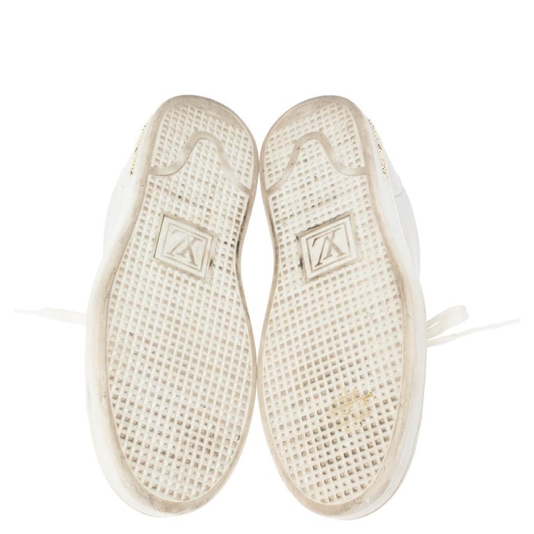 Louis Vuitton White Leather Frontrow Logo Embellished Lace Up Sneakers Size  38.5 at 1stDibs  louis vuitton front row sneakers white, louis vuitton  white leather sneakers, louis vuitton frontrow sneaker white