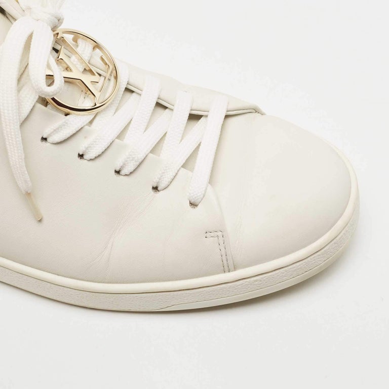 Louis Vuitton Metallic Silver Leather Frontrow Low Top Sneakers Size 37  Louis Vuitton