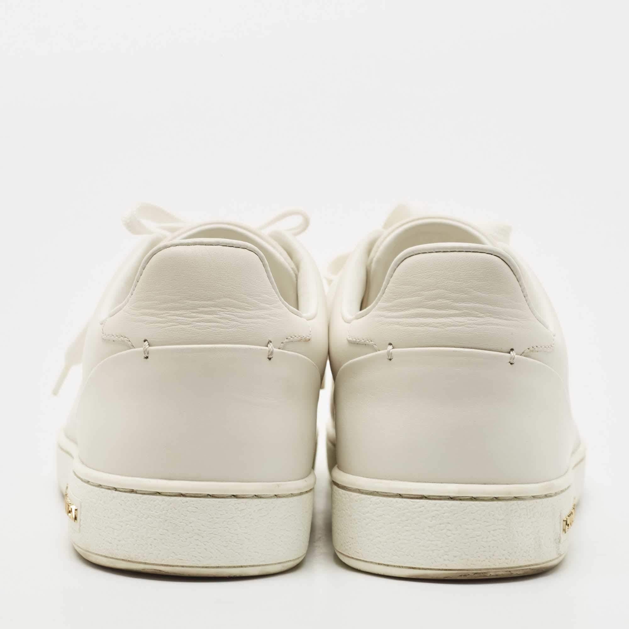 Louis Vuitton White Leather Frontrow Low Top Sneakers Size 37 4
