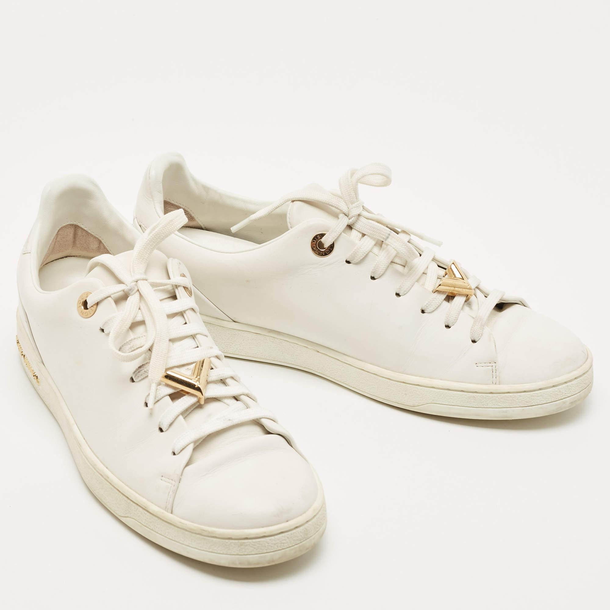 Louis Vuitton White Leather Frontrow Low Top Sneakers Size 37.5 1