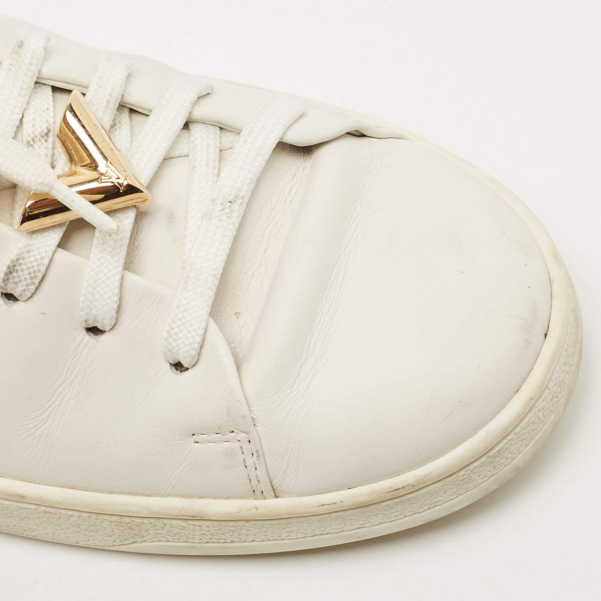 Louis Vuitton White Leather Frontrow Low Top Sneakers Size 37.5 2