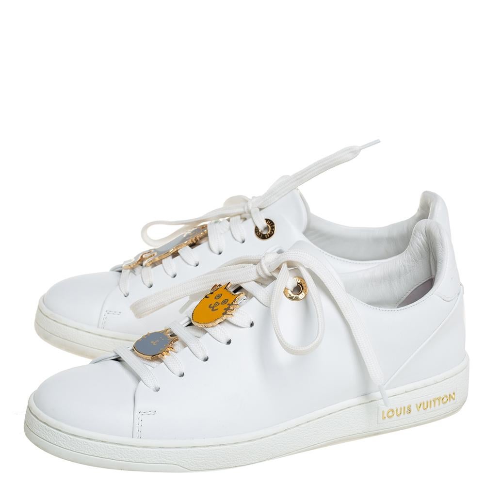 Louis Vuitton White Leather Frontrow Sneakers Size 35 2