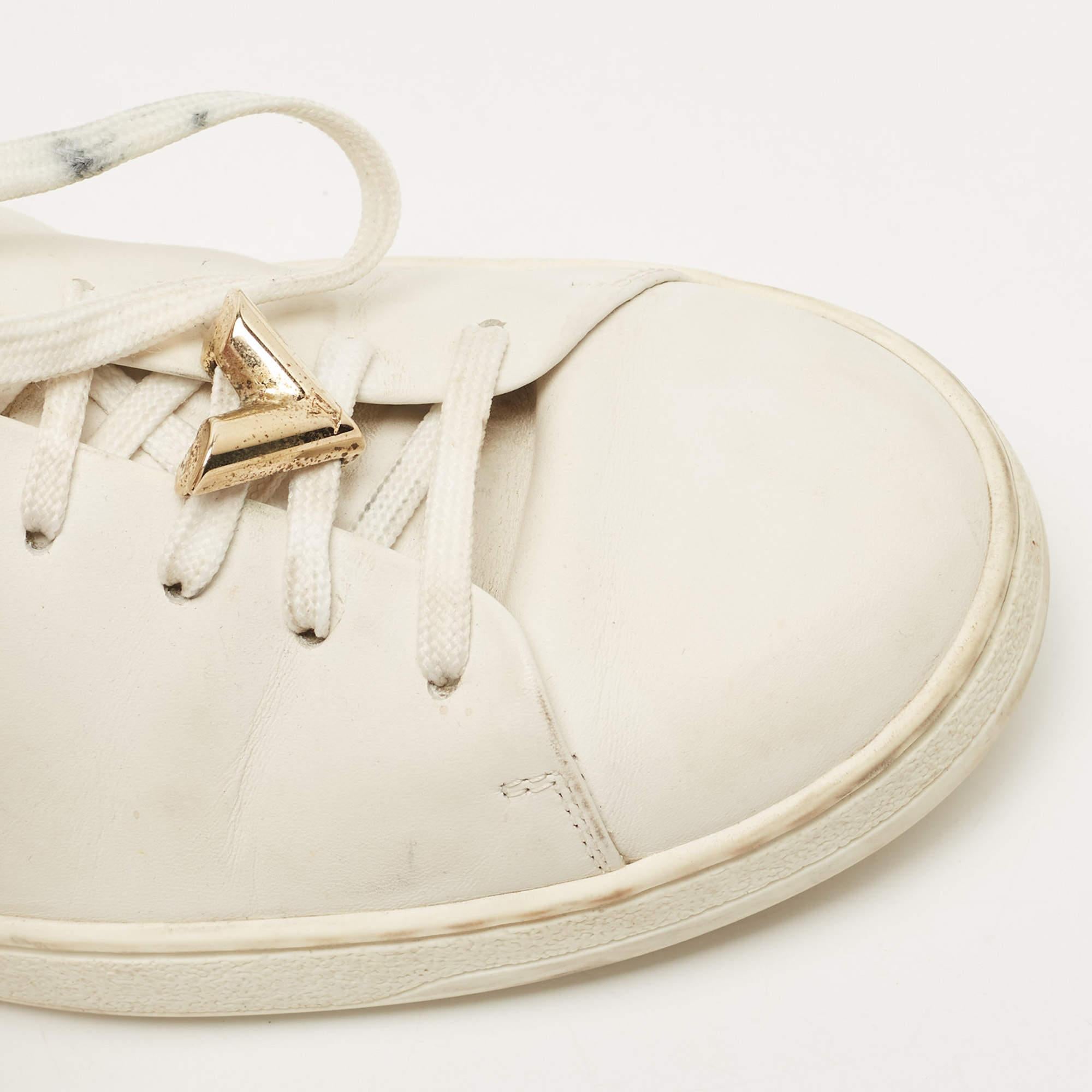Louis Vuitton White Leather Frontrow Sneakers Size 38 6