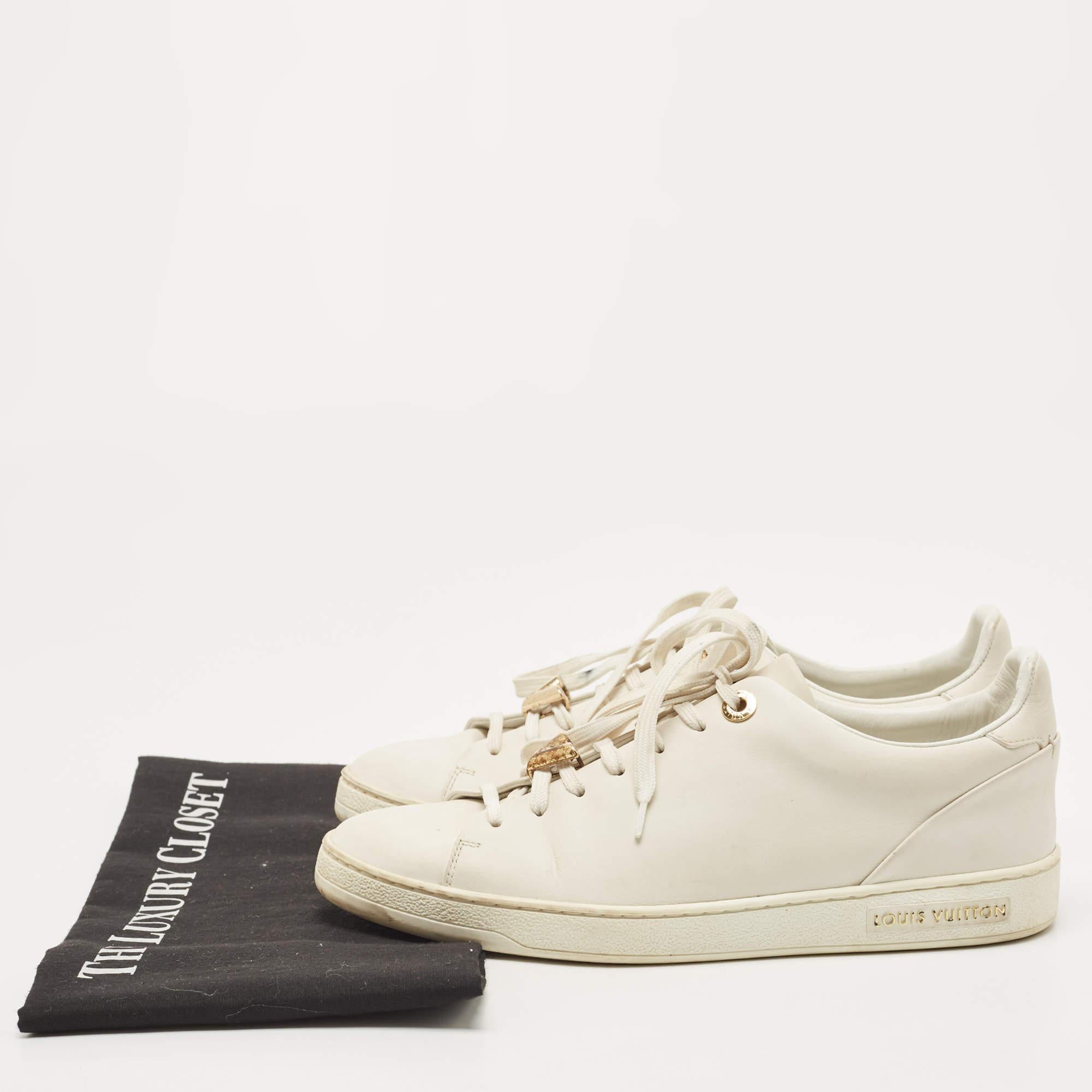 Louis Vuitton White Leather Frontrow Sneakers Size 38 7