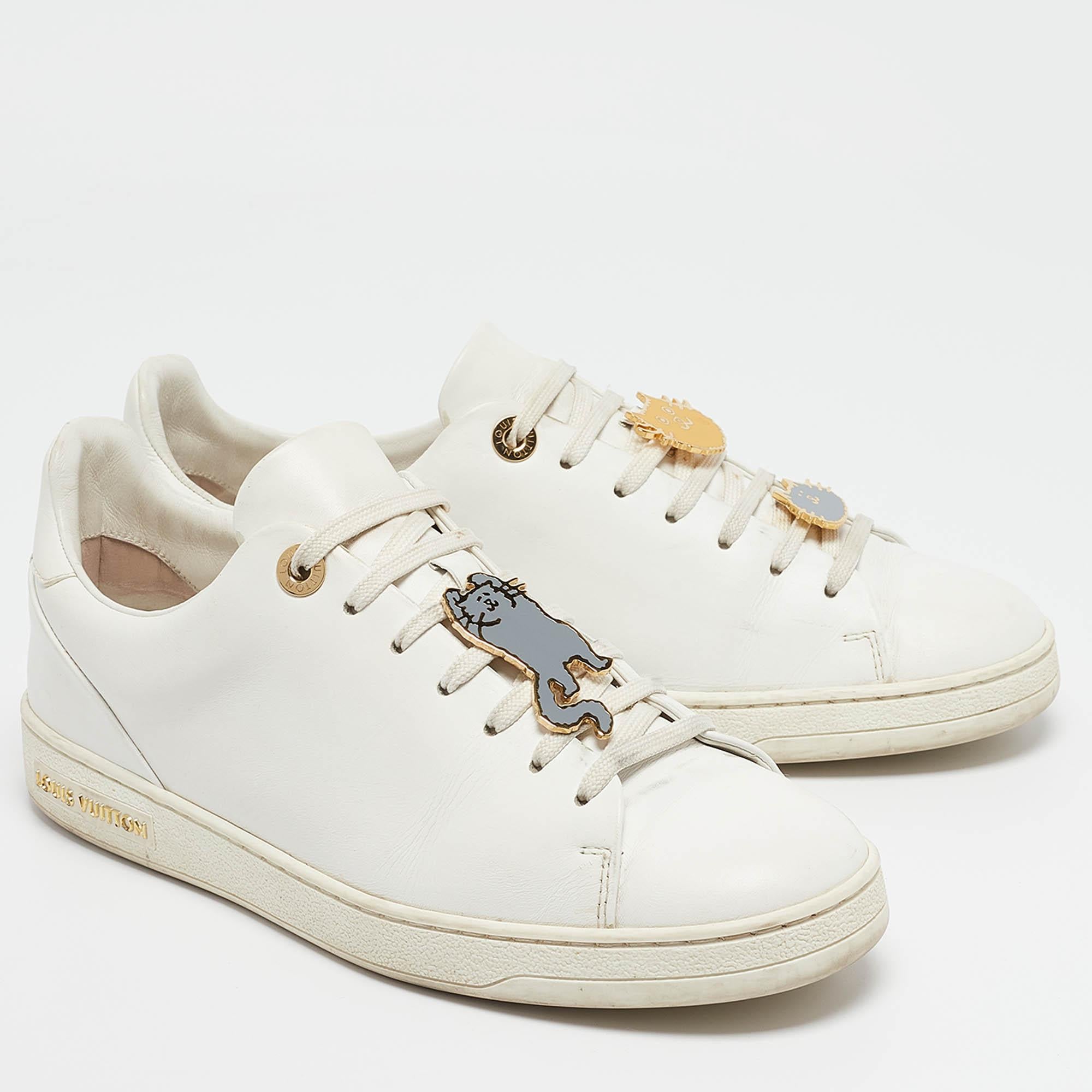Women's Louis Vuitton White Leather Frontrow  Sneakers Size 38