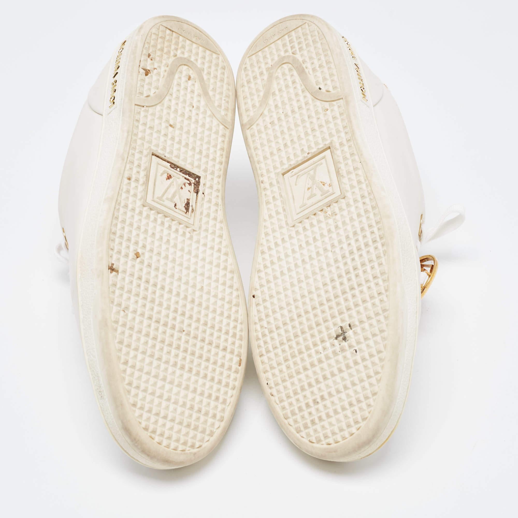 Louis Vuitton White Leather Frontrow Sneakers Size 38 1
