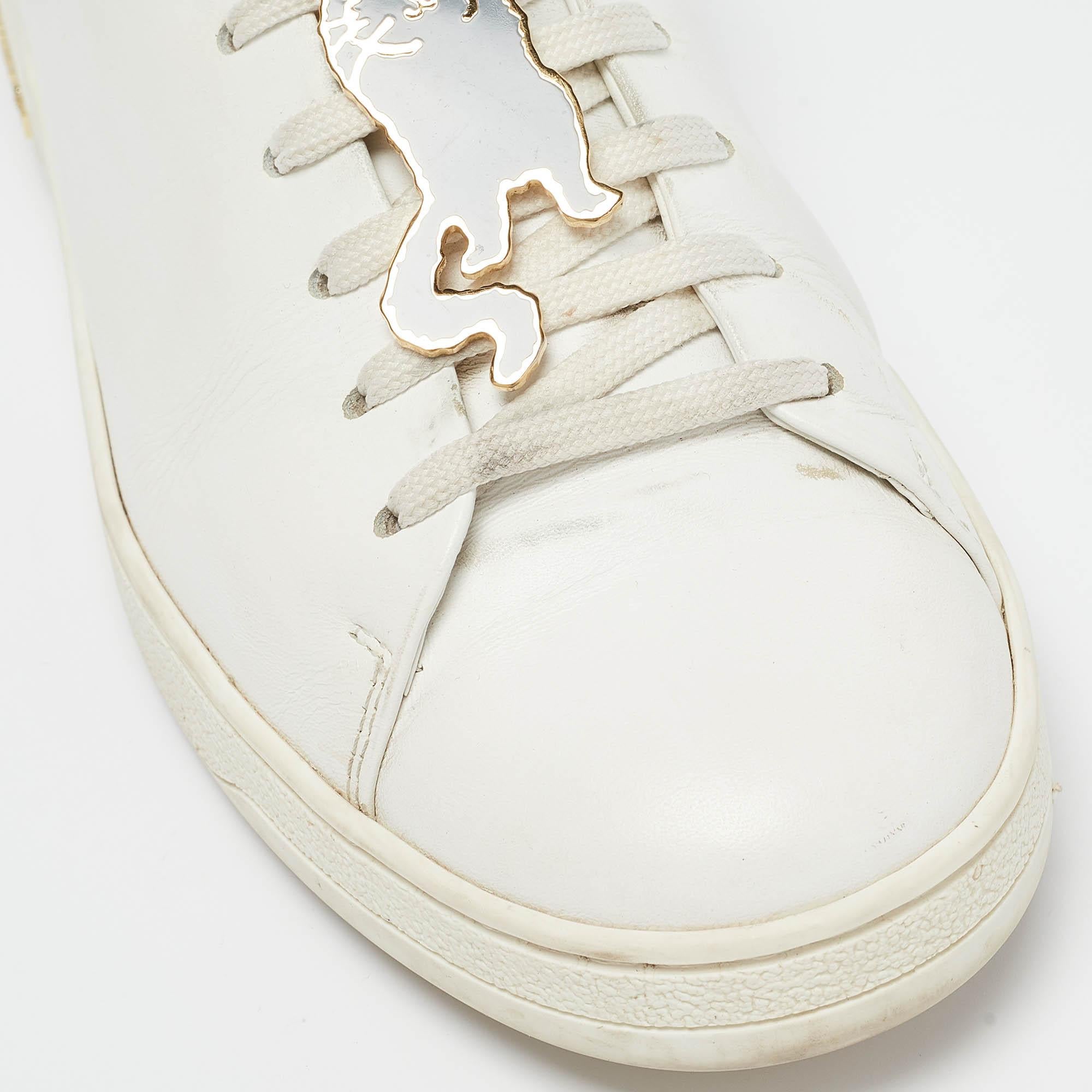 Louis Vuitton White Leather Frontrow  Sneakers Size 38 3