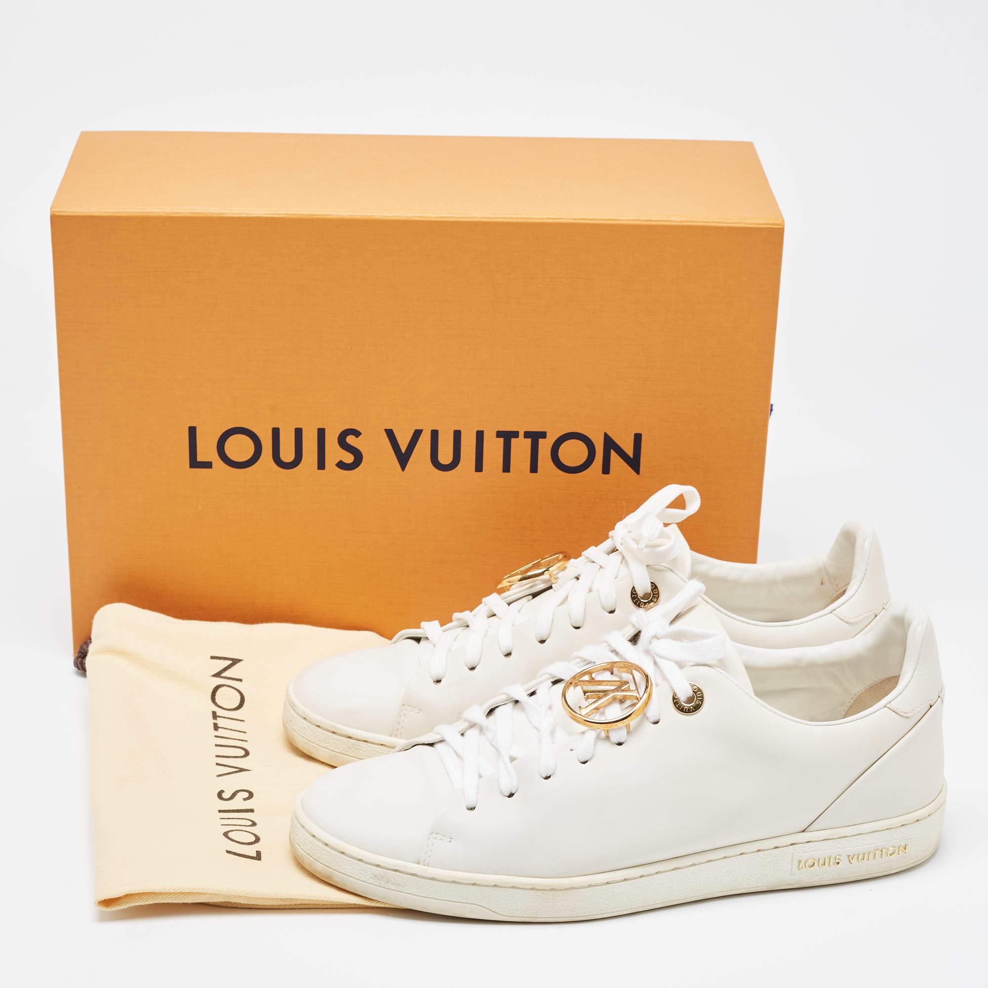 Louis Vuitton White Leather Frontrow Sneakers Size 38 5