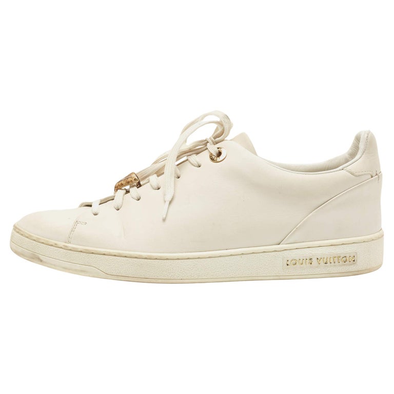 Louis Vuitton White Leather and Monogram Mesh Stellar Mules Sneakers Size 38