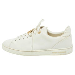 Used Louis Vuitton White Leather Frontrow Sneakers Size 39