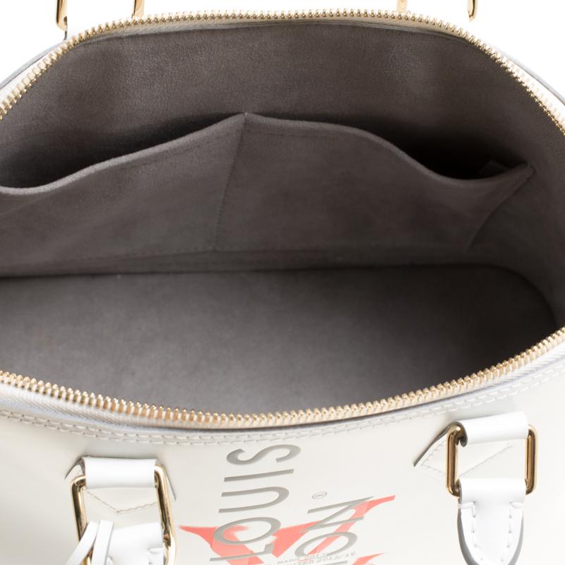Louis Vuitton White Leather Limited Edition Mars 2015 Alma PM Bag 2