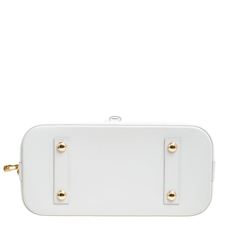 Louis Vuitton White Leather Limited Edition Mars 2015 Alma PM Bag 3