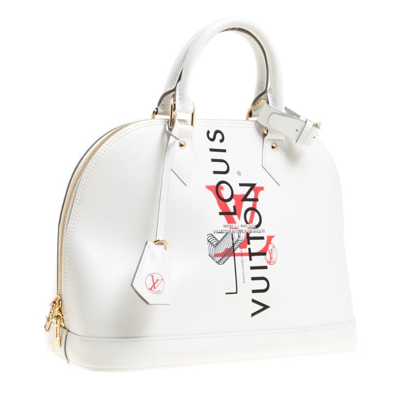 Louis Vuitton White Leather Limited Edition Mars 2015 Alma PM Bag