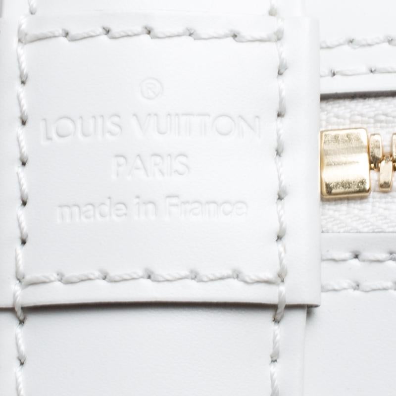 Women's Louis Vuitton White Leather Limited Edition Mars 2015 Alma PM Bag