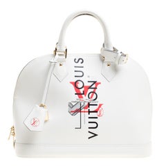 Louis Vuitton White Leather Limited Edition Mars 2015 Alma PM Bag