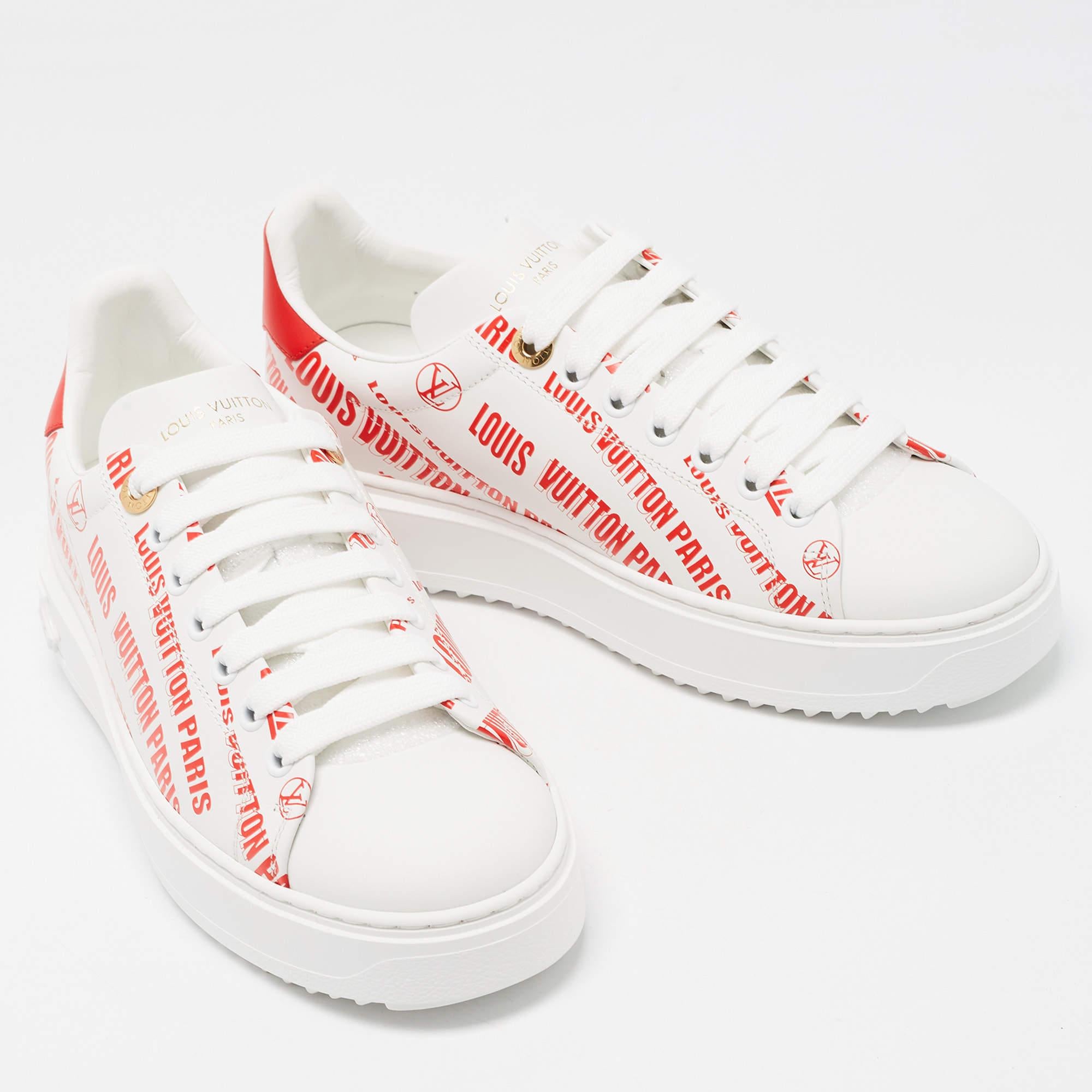 Louis Vuitton White Leather Low Top Sneakers Size 38 1