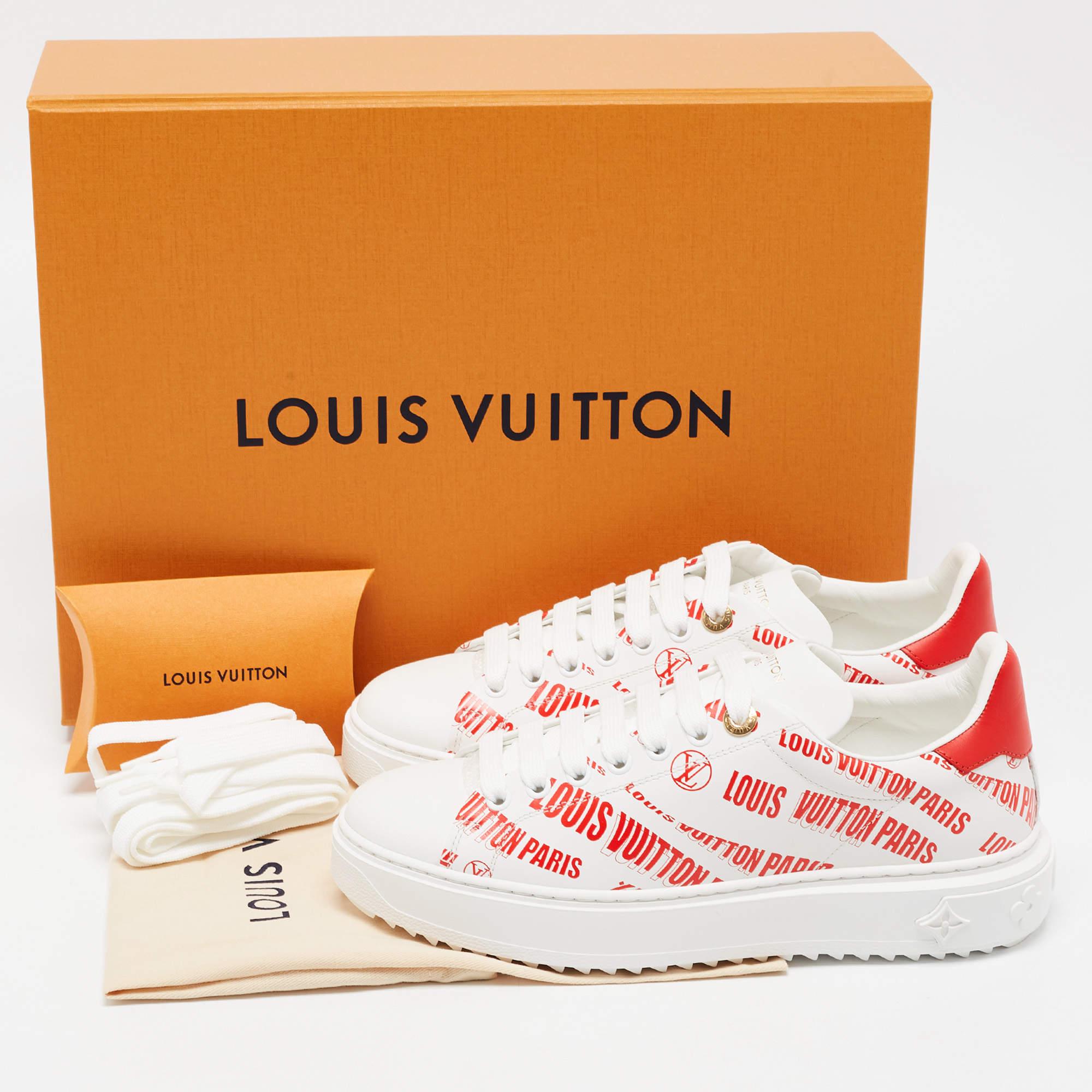 Louis Vuitton White Leather Low Top Sneakers Size 38 4