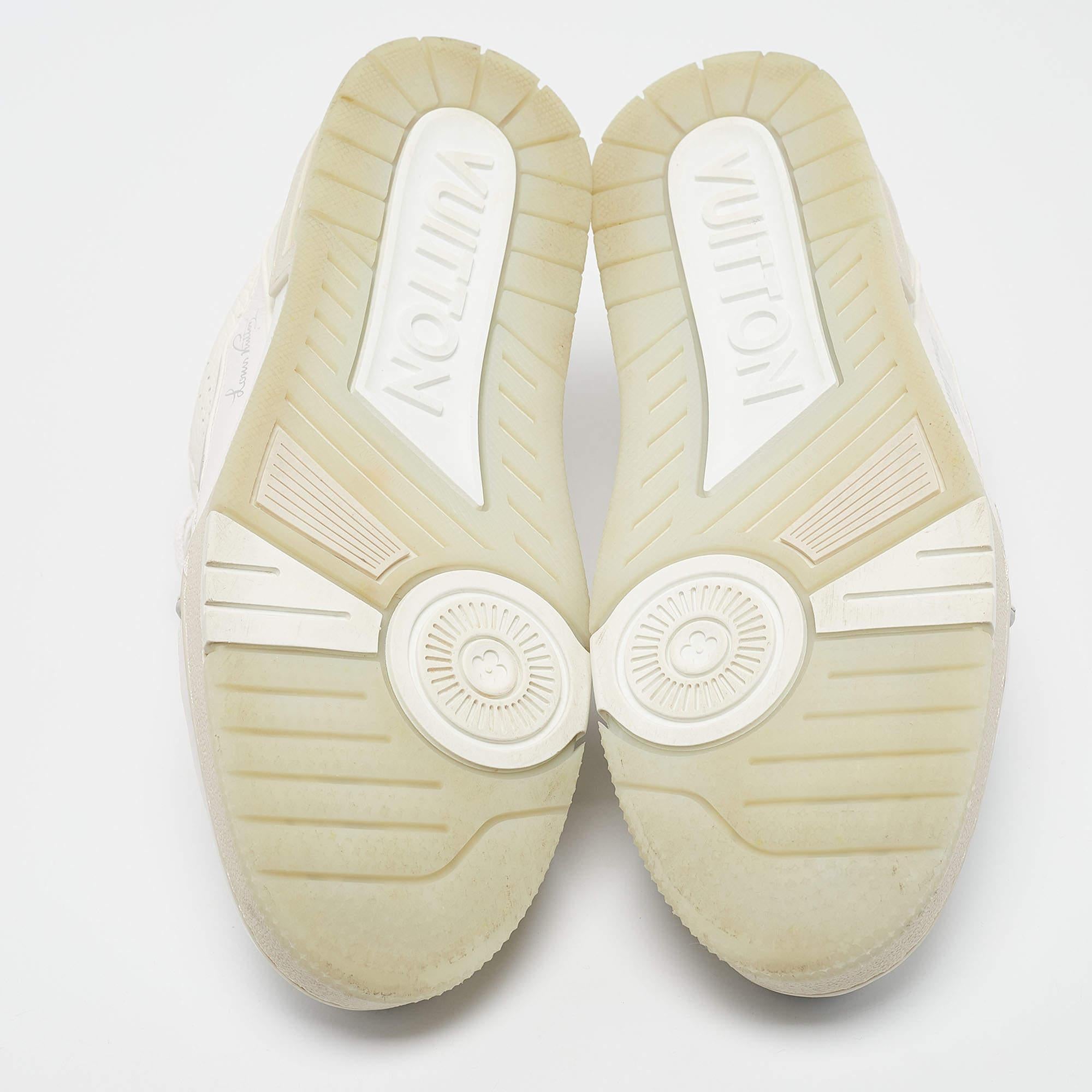 Louis Vuitton White Leather LV Trainer Sneakers Size 40.5 1