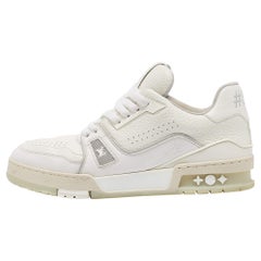 Louis Vuitton White Leather LV Trainer Sneakers Size 40.5