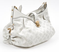 Louis Vuitton White Leather “Mahina” Large Shoulder Bag