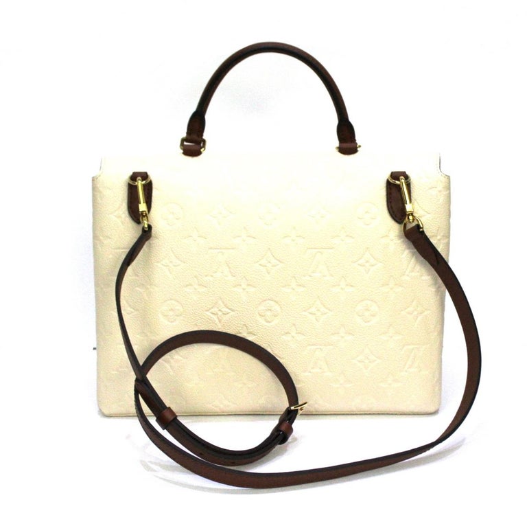 Louis Vuitton White Leather Marignan Empreinte Bag at 1stDibs