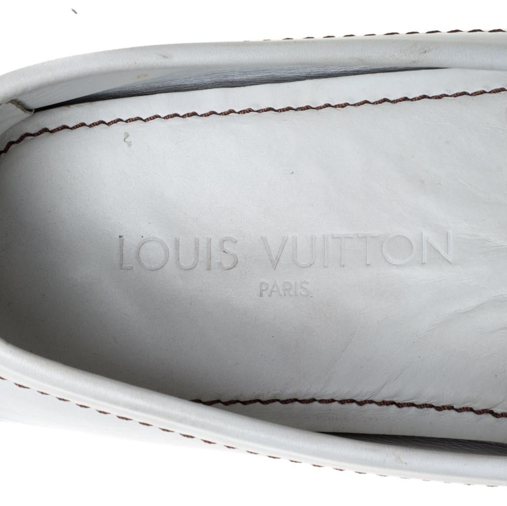 Louis Vuitton White Leather Monte Carlo Loafers Size 42 1