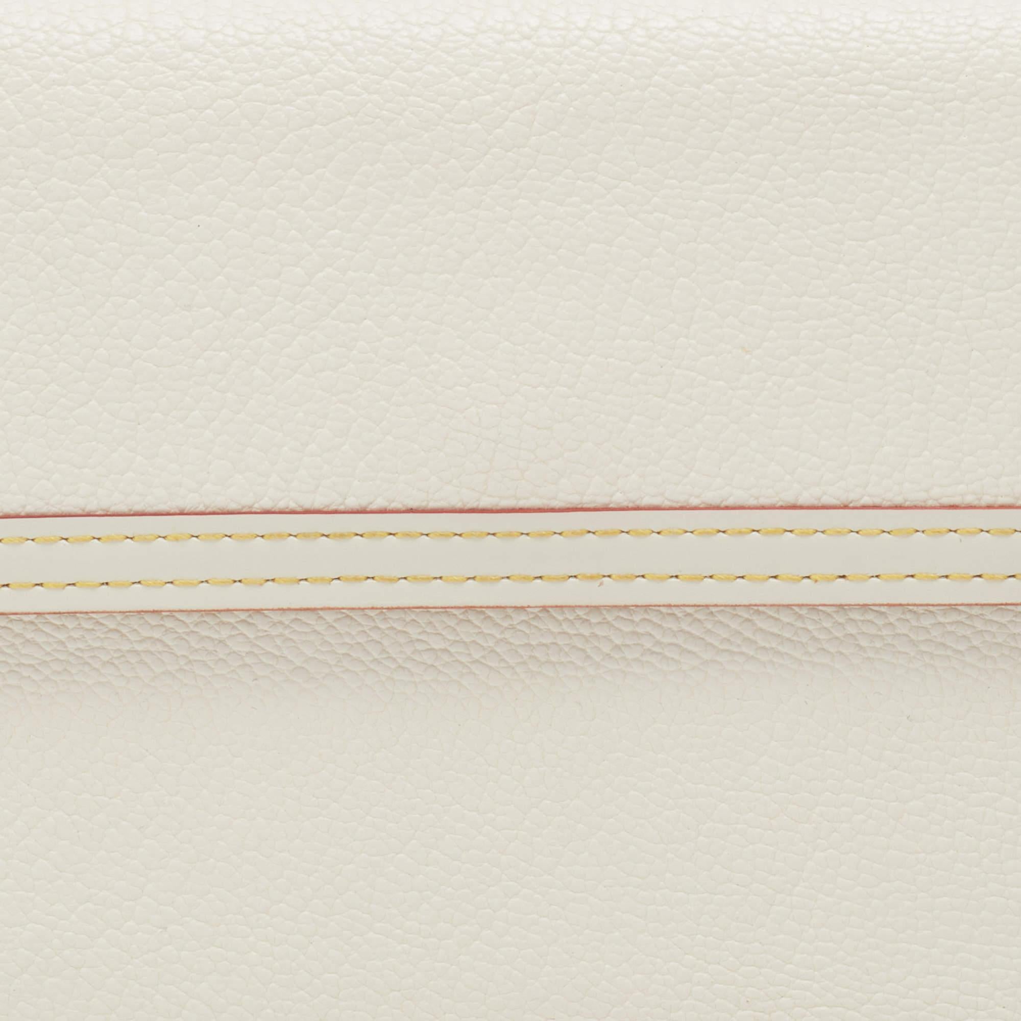 Louis Vuitton White Leather Porte Tresor International Trifold Wallet For Sale 6