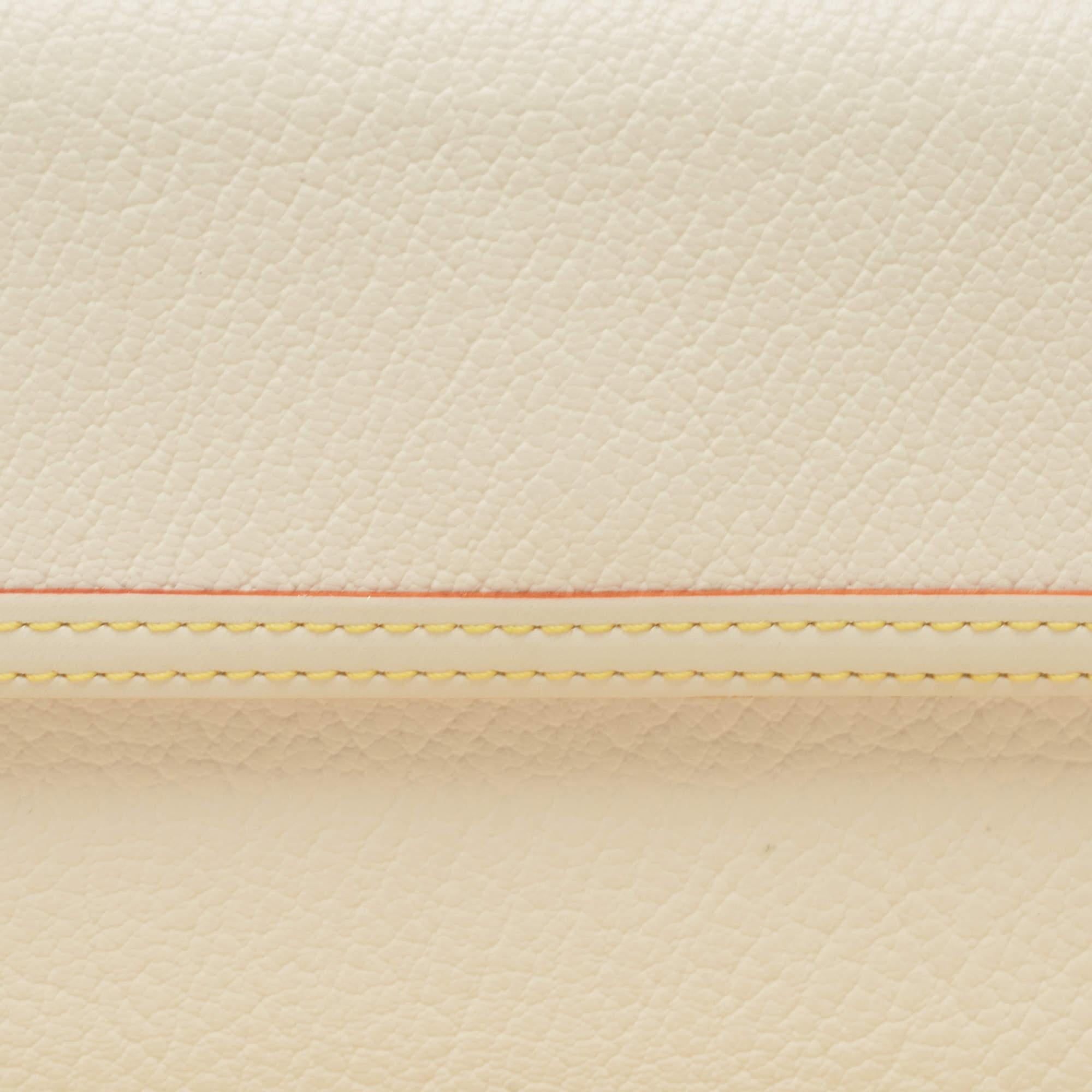 Louis Vuitton White Leather Porte Tresor International Trifold Wallet For Sale 7